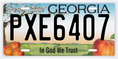 GA license plate PXE6407