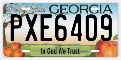 GA license plate PXE6409