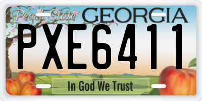 GA license plate PXE6411