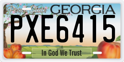 GA license plate PXE6415