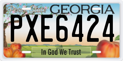 GA license plate PXE6424