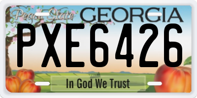GA license plate PXE6426