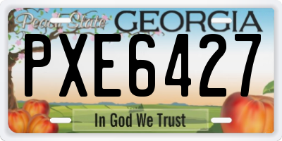 GA license plate PXE6427