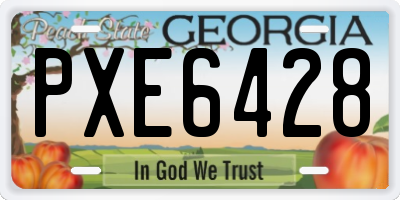 GA license plate PXE6428