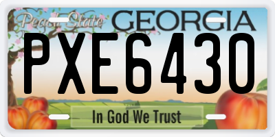GA license plate PXE6430