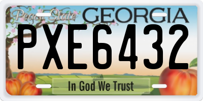 GA license plate PXE6432