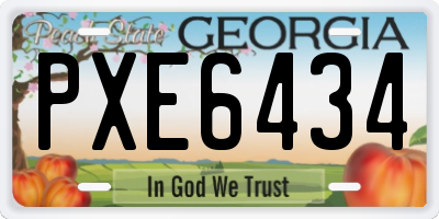 GA license plate PXE6434