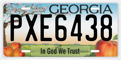 GA license plate PXE6438