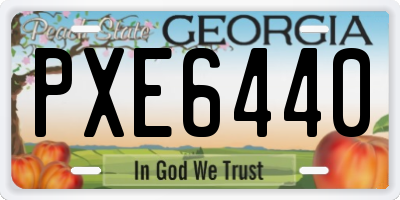 GA license plate PXE6440