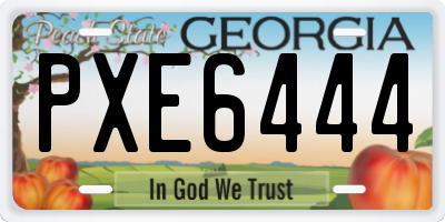 GA license plate PXE6444
