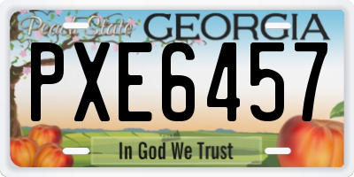 GA license plate PXE6457