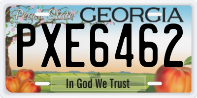 GA license plate PXE6462
