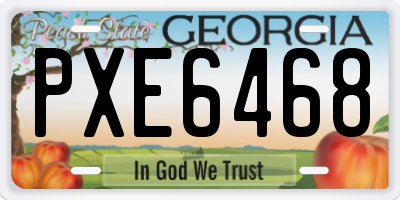 GA license plate PXE6468
