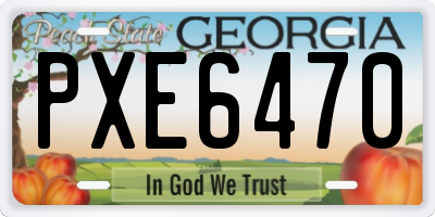 GA license plate PXE6470