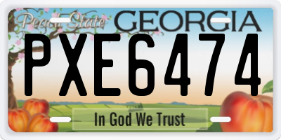 GA license plate PXE6474