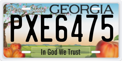 GA license plate PXE6475