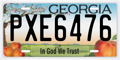 GA license plate PXE6476