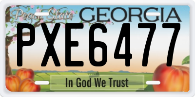 GA license plate PXE6477