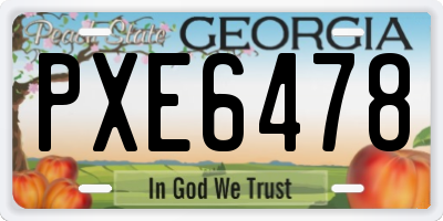 GA license plate PXE6478