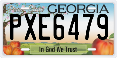GA license plate PXE6479