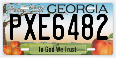 GA license plate PXE6482
