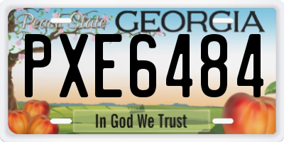 GA license plate PXE6484