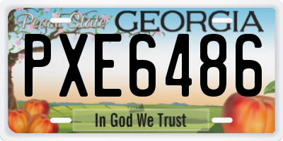 GA license plate PXE6486