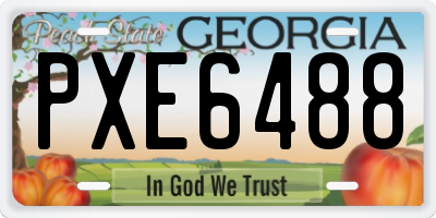 GA license plate PXE6488