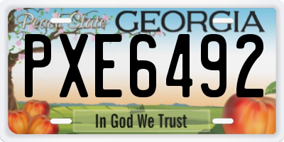 GA license plate PXE6492