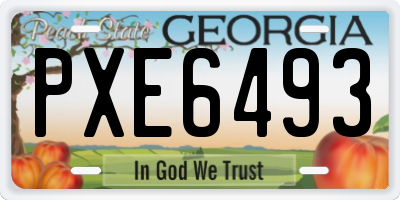 GA license plate PXE6493