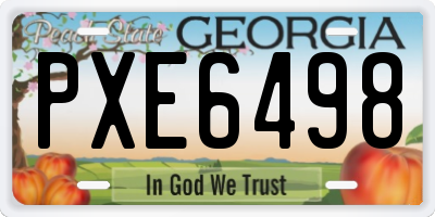 GA license plate PXE6498