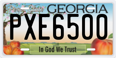 GA license plate PXE6500