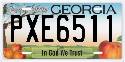 GA license plate PXE6511