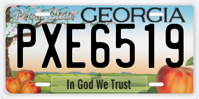 GA license plate PXE6519