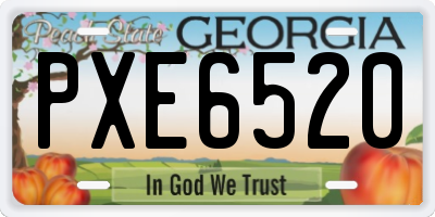 GA license plate PXE6520