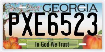 GA license plate PXE6523