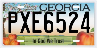GA license plate PXE6524