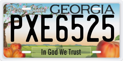 GA license plate PXE6525