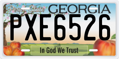 GA license plate PXE6526