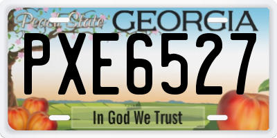 GA license plate PXE6527