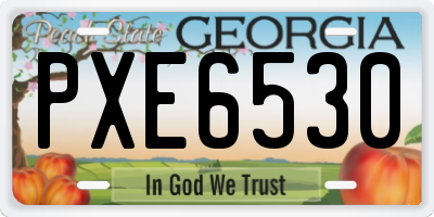 GA license plate PXE6530