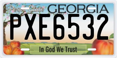 GA license plate PXE6532