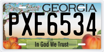 GA license plate PXE6534