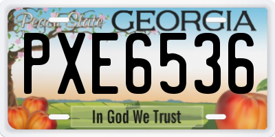 GA license plate PXE6536