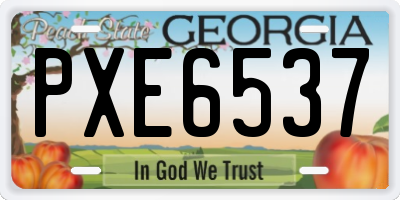 GA license plate PXE6537