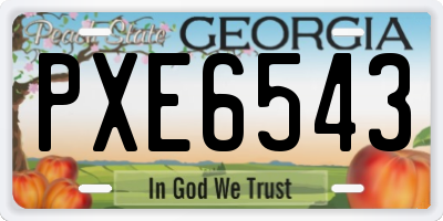 GA license plate PXE6543