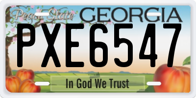 GA license plate PXE6547