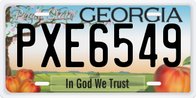 GA license plate PXE6549