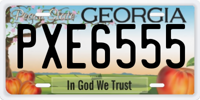 GA license plate PXE6555