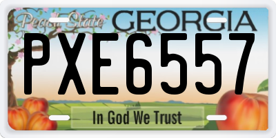 GA license plate PXE6557